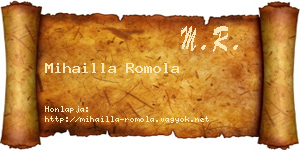 Mihailla Romola névjegykártya